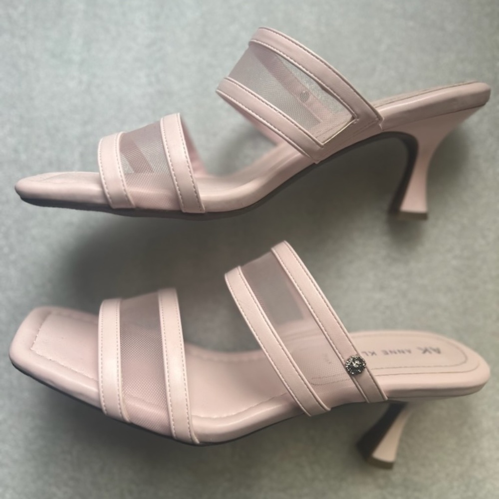 Anne Klein Bella Mesh Two Band Front Slip On Flex Sandals Blush Pink 9M